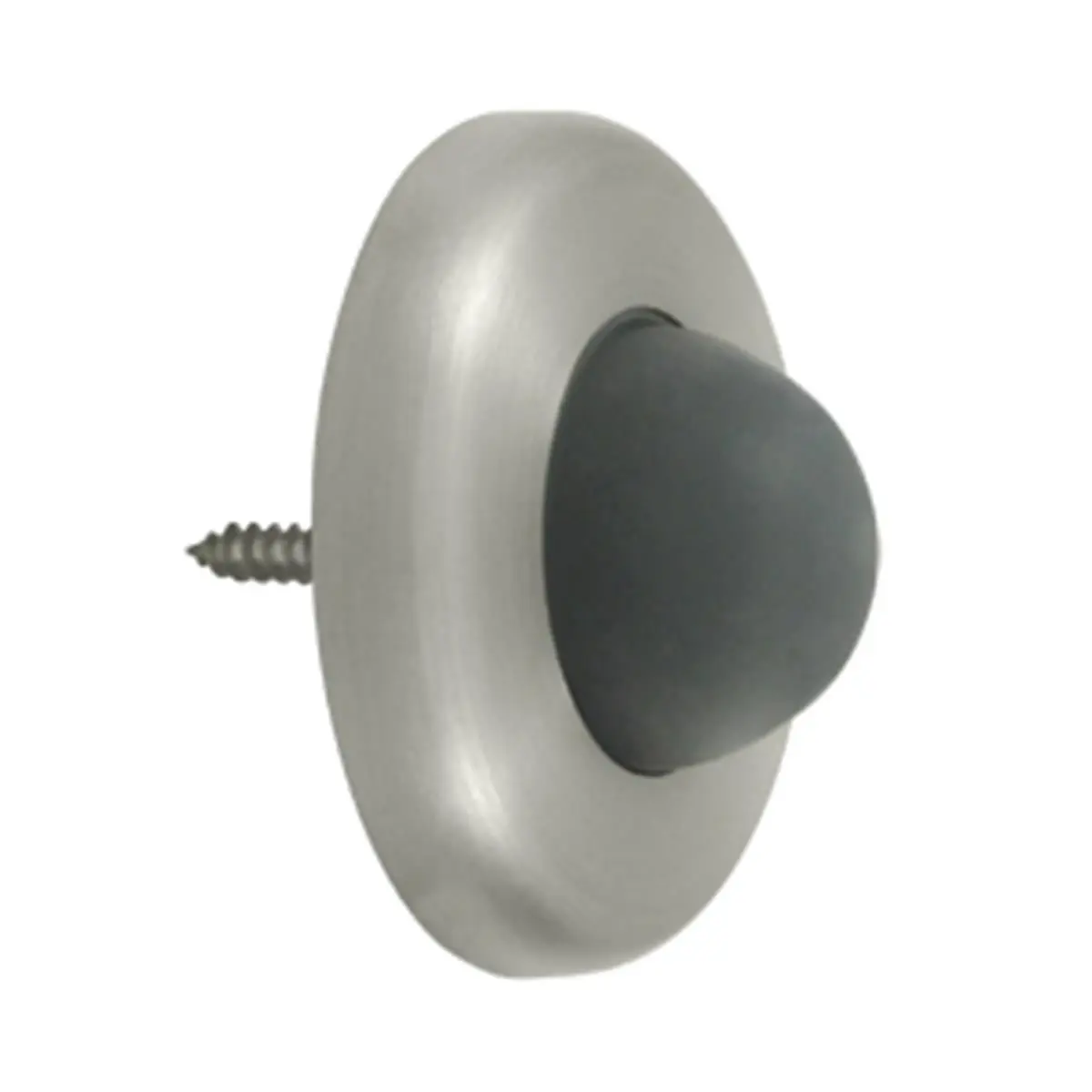 2.5 in. Diameter Wall Mount Convex Flush Bumper, Satin Nickel - Steel