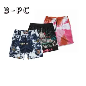 Men’s 3PCS Baggy Graphic Shorts Trending Retro Streetwear, Relaxed Fit Summer Skate Shorts for Beach Trips, Holiday Outfits, Festival Looks & Casual Daily Style