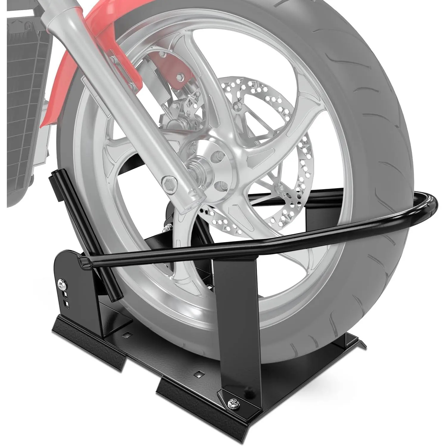 Nilight Heavy-Duty Steel Motorcycle Wheel Chock 1800 lbs Capacity with 3 Adjustable Holes for 15"-21" Off-Road Motorcycles Anti-Rust & Corrosion Resistant Mountain E Bike Chopper Bike, Metal, Detachable Part Downhill Bike