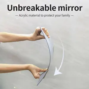 Acrylic Full Body Wall Mounted Self-Adhesive Mirror, No Drilling Required Soft Mirrors for Bathroom Dormitory Dressing, Household Decoration Supplies, 1pc/4pcs