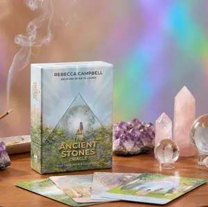 The Ancient Stones Oracle Deck with Guidebook:44 Oracle Cards | Crystal & Earth Wisdom Divination