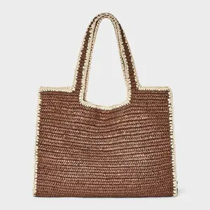 Straw XL Tote Bag - A New Day Brown