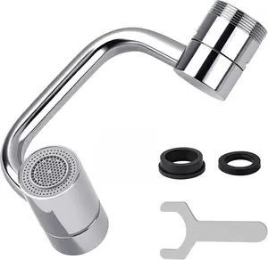 1080° Rotating Faucet Aerator Extender for Bathroom Sink - U-Shaped, 2-Mode Adjustable, Swivel Arm Kitchen Fixture