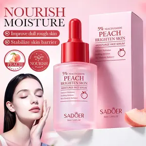 Sadoer Niacinamide Water Peach Essence Liquid, Brightening & Moisturizing, Improves Roughness, Strengthen Skin Barrier, 30ML