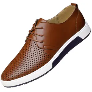 Men's Casual Breathable Sneakers - Comfort Flat Footwear Closed Oxford Shoes Boy Walking Shoes