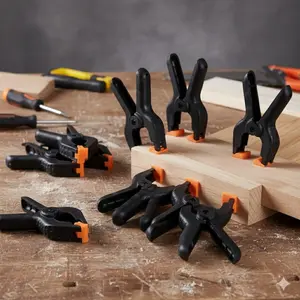 10-Pack Spring Clamps Set: 2-in & 4-in Dual-Size, Rust-Resistant High-Strength Plastic, Quick-Release Anti-Slip Handles, Multi-Angle Adjustable DIY Tool for Woodworking, Sewing, Crafting & Industrial Fixing.