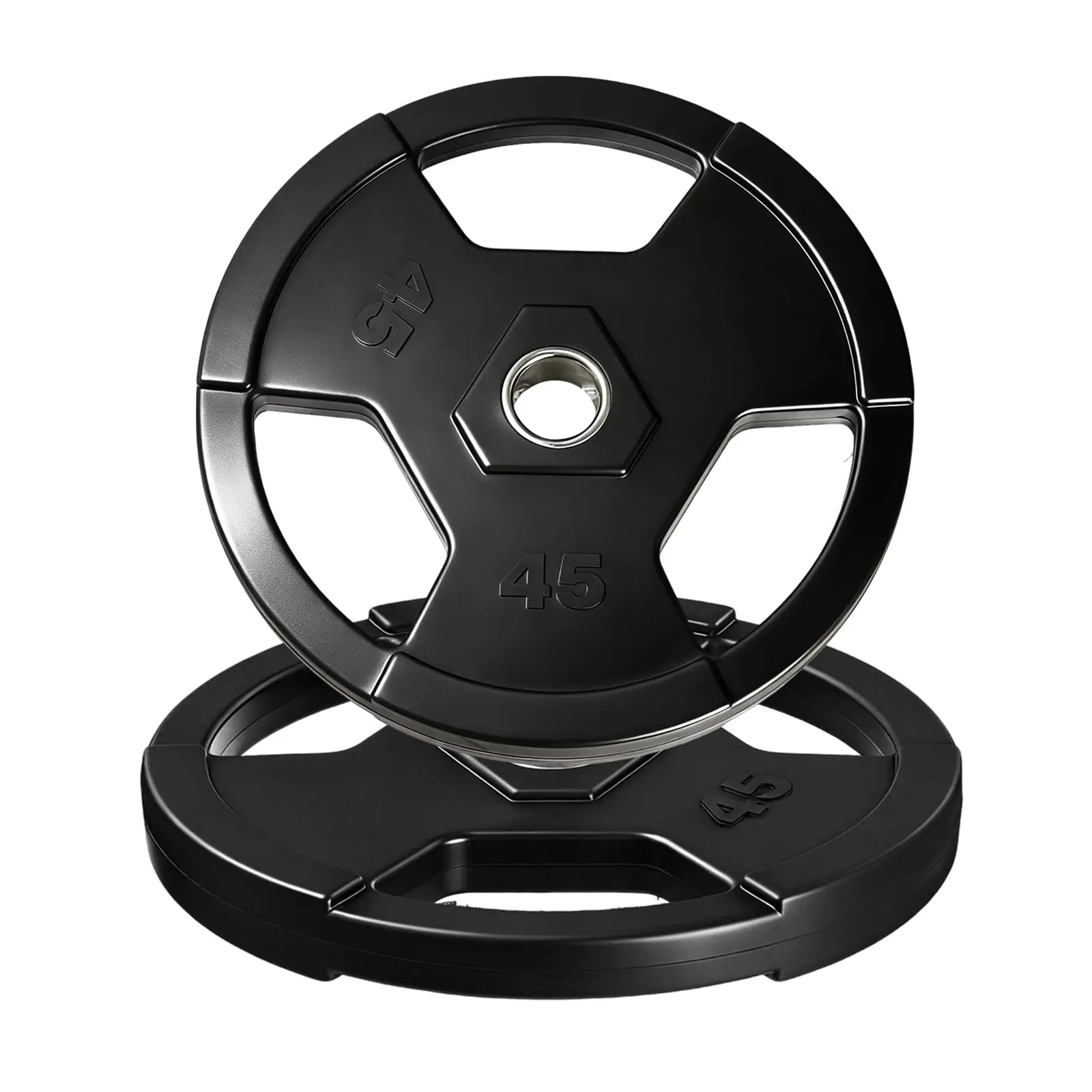 Garvee 55 lbs Weight Plates for Barbell, 2 inch Olympic Weights Plates, Rubber Bumper Iron, Low Noise & Floor Protection Weight for Home Gym Strength Training, Weightlifting & Muscle Toning Plate