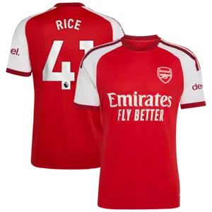 Unisex Soccer/Football Champions Language Arsenal Club Declan Rice, Saka, Kai Havertz, Martin Odegaard,Eberechi Eze,Viktor Gyokeres Premier League 2026/27 Home Replica Jersey - Red HJ