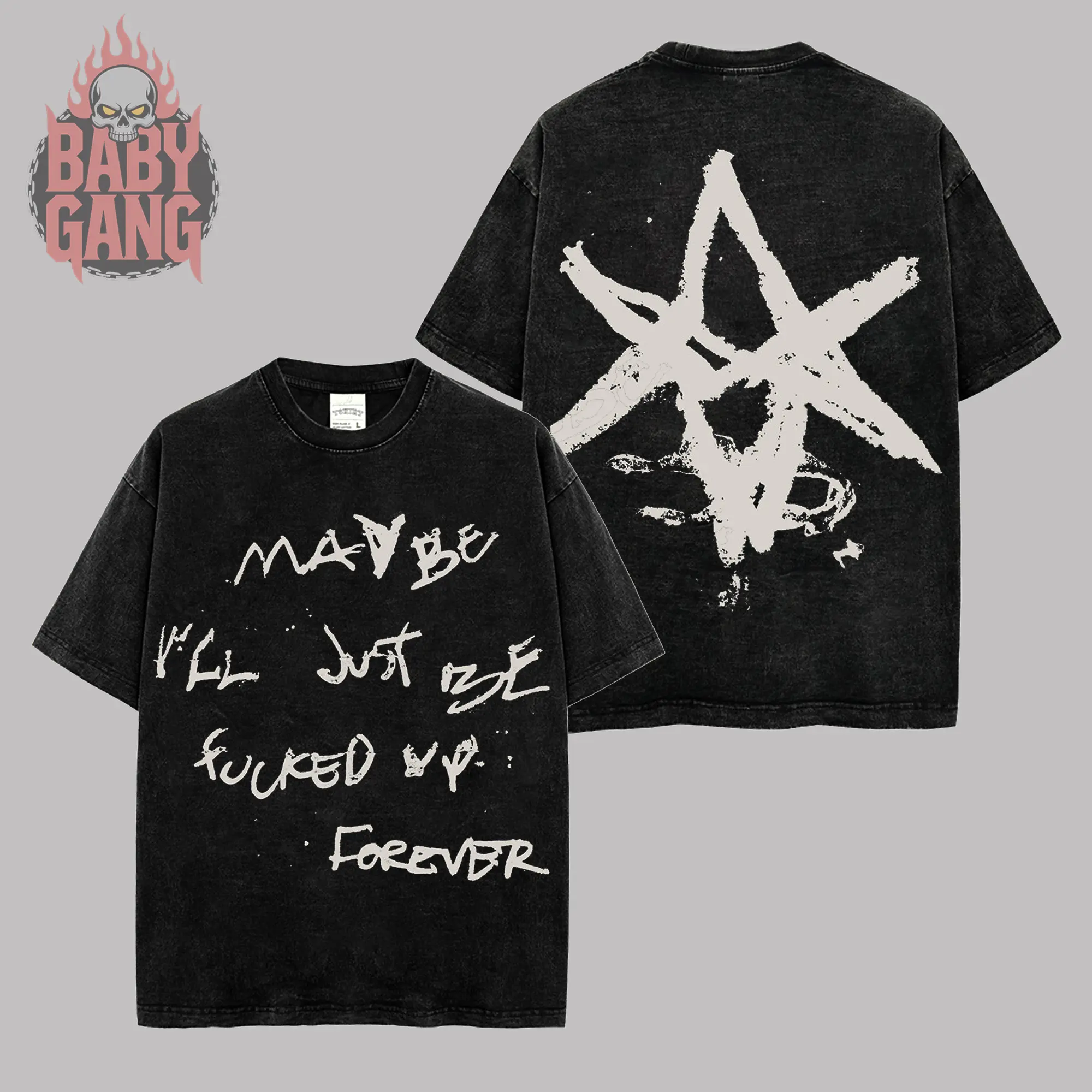 [Baby Gang] Bring Me The Horizon Heavy Metal Washed Tee Bring Me The Horizon Tour 2026 Alternative Rock Unisex Oversize Rock Band Cotton Gift For Rock Music Lovers Vintage 90s Graphic Bring Me The Horizon Fan Merch