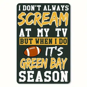 8"x12" Durable Metal Steel Tin Sign, New Year Must-Have Gift for Green Bay Sports Fans, Ideal Bar & Garage Decoration Plaque (Home Supplies, Home Decor)