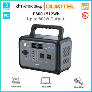 OUKITEL P800 Portable Power Station 512Wh, 800W LiFePO4 Solar Generator with Foldable Solar Panel, USB-C, Home Backup for Outages, Camping & RV