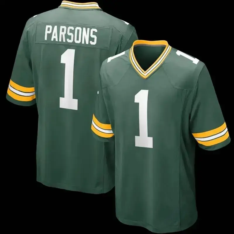 Football Jersey #1 Parson - Play Game Day White Green Fan Apparel Shirt