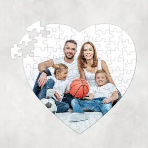 Custom Photo Puzzle - Personalized Gift with Customizable Photo, Artwork, or Message - 75 Piece Heart, 80 Piece Rectangle, 120 Piece Rectangle