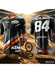 2026 New KTM MXGP MotoGP Super Motocross 3D-Printed T-Shirt, Racing Team Casual Sport Style, Unisex Motorcycle Riding Short-Sleeve Shirt