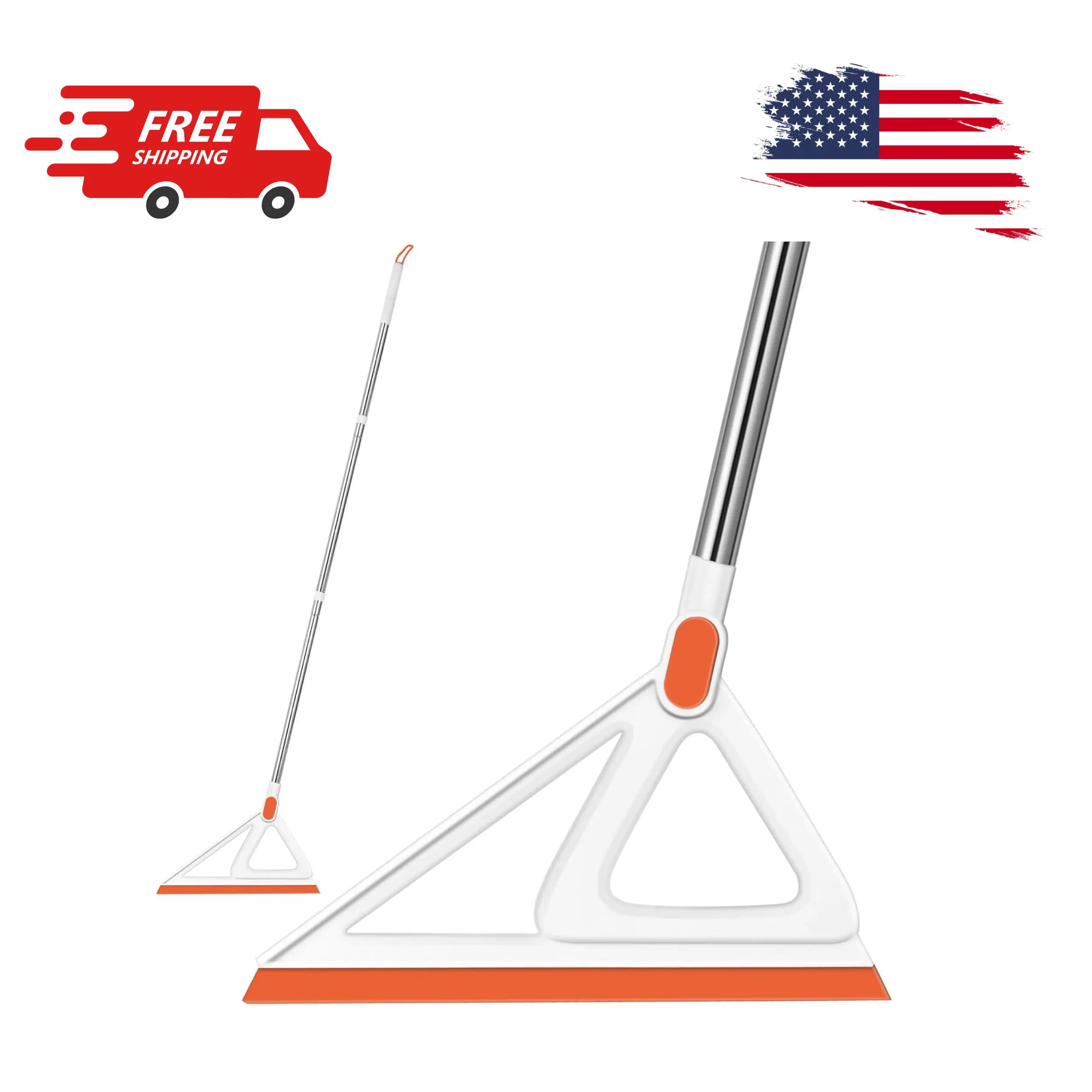 Multifunction Air Broom, Silicone Squeegee Broom for Floor, (Orange, 54 INCH)