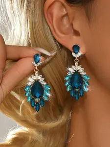 Luxury Crystal Statement Earrings, Bling Drop Dangle Rhinestone Earrings, Vintage Elegant Party Wedding Prom Jewelry for Women, Gift Idea