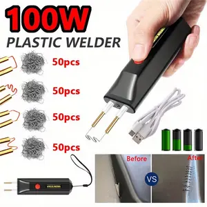 100W Cordless Plastic Welding Gun Kit - Includes 200 hot staples, portable staple tool for car bumpers, plastic welding gun for kayaks, motorcycles, and plastic repairs