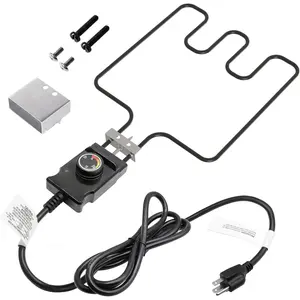 Universal Electric  and Grill Heating Element Replacement Part with Adjustable Thermostat Cord Controlle for Masterbuilt Smokers & Turkey Fryers 1500 Watts