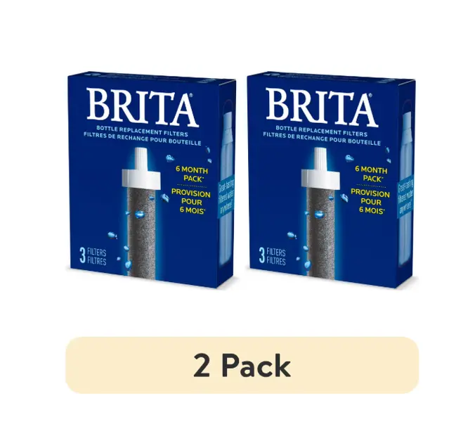 (2 pack) Brita Water Bottle Replacement Water Filter, Compatible with All Brita Filtered Water Bottles (3 Pack)