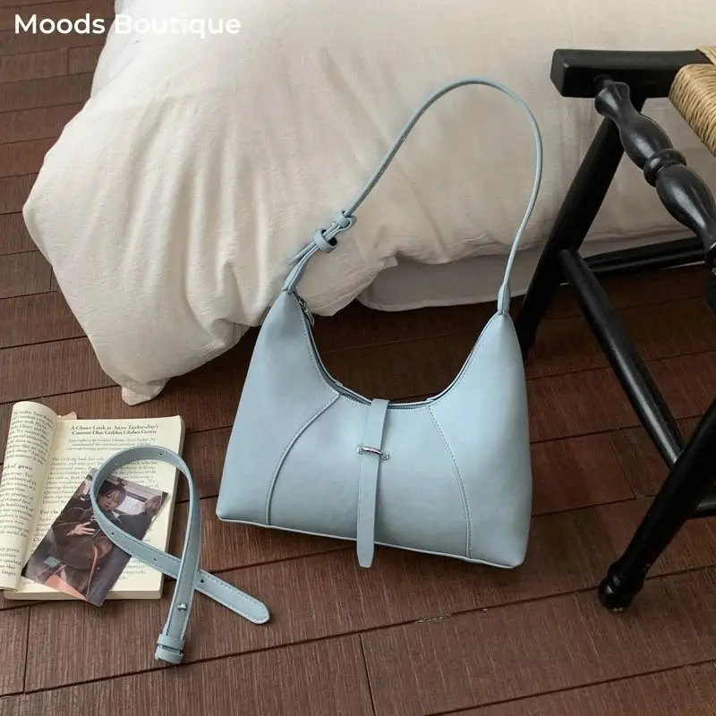 MOODS Underarm Shoulder Hobo Bags For Women Faux Leather Solid Color Cross Body Bag Casual Street Commuter Handbags Female 2026