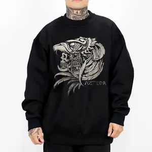 Chicano Clothing, Aztec Art Mex Clothes, Oversized Graphic Tee for Men & Women Medium Heavy Polyester Sweatshirt Loose Fit Casual Streetwear AZT6