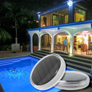 Solar Powered Pool Light, Waterproof Auto on/Off Pool Light with 3 Brightness Levels, Outdoor Lighting for Parks, Gardens, and Villas