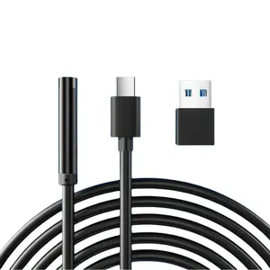 USB Type C Endoscope Camera, 1 Count Flexible Hardwire Inspection Camera, USB Type C Phone Camera, Borescope with 6LEDS Light for Android System & Computer