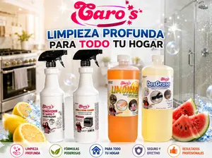 Caro's Ultimate Team Cleaning Pack - Oven & Stove Cleaner, Soap Scum Hard Water Remover, Limonazo Multi-Surface Cleaner, DesGrasa Concentrated Degreaser Kitchen, Bathroom and Houshold Cleaners 32 fl.oz