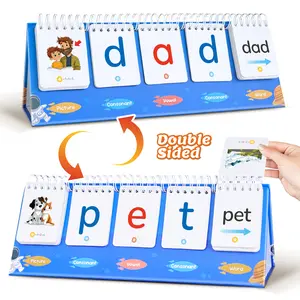 CVC Word Games, Read and Rhyme Flip Book Learning Activities, Learn to Read Homeschool Supplies, Word Building Flash Cards Educational Toy Classroom Must Haves