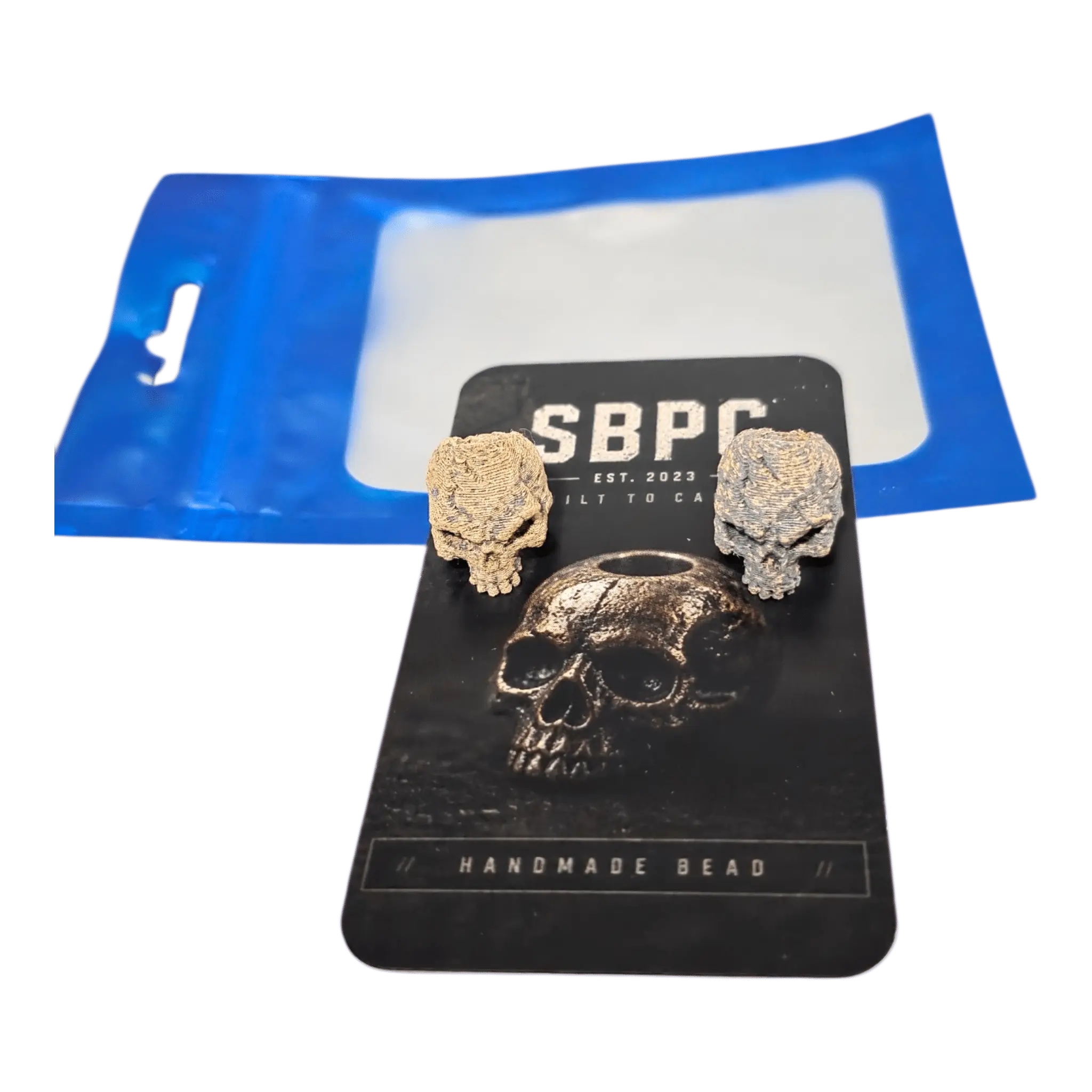 Battle Worn Skull Bead Set – Patina EDC Lanyard Beads (2 Pack)