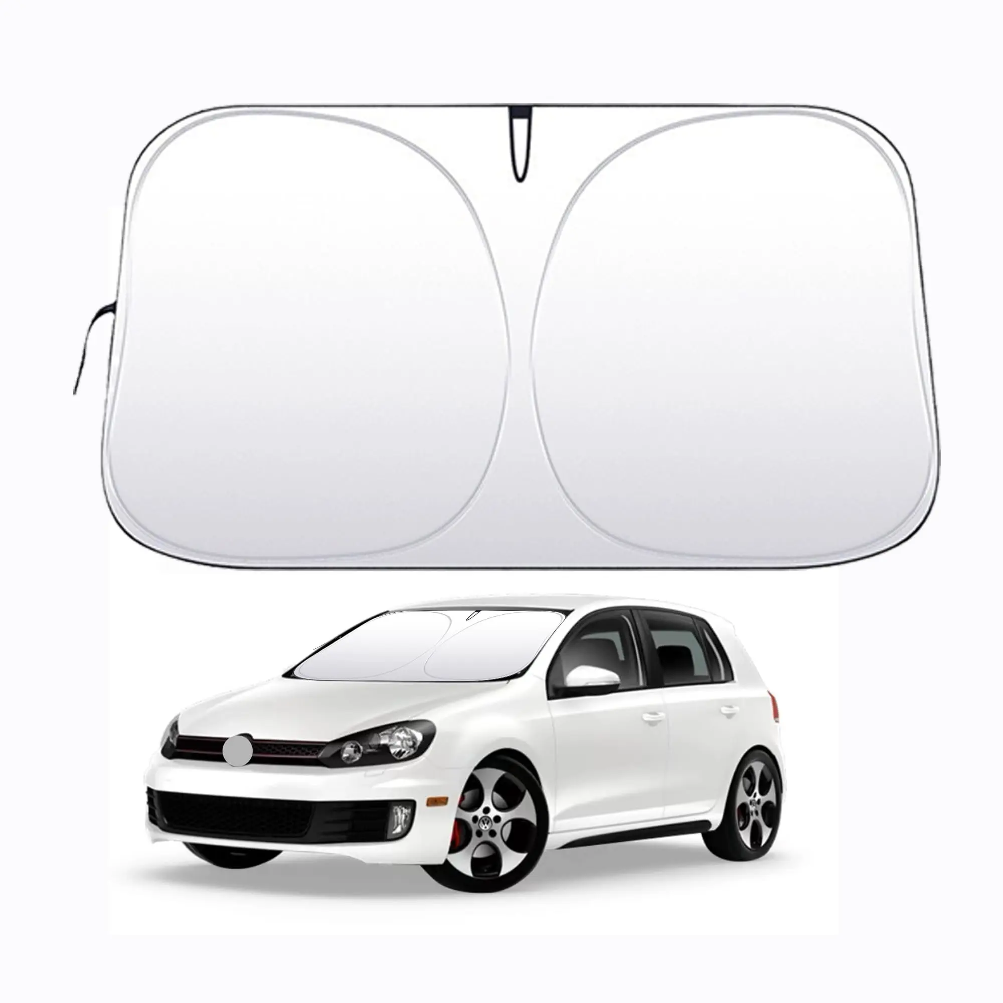 Car Front Windshield Sunshade Foldable Reflective Sunshade UV Protection Titanium Silver Material Protection From Direct Sunlight and Dashboard Suitable for Cars and SUVs