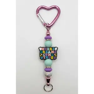 "Where Dreams Come True" Castle Keychain – Lavender & Mint Silicone Bag Accessory