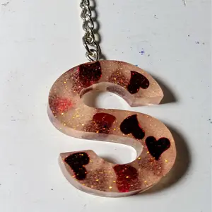 Initial S resin keychain