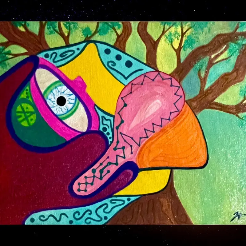 Bold and Beautiful- Original 8x10 Painting (Raised Canvas)
