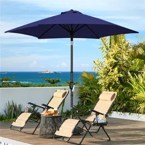 Costoffs 9 ft Patio Outdoor Market Umbrella with Crank Lift and Push-Button Tilt, for Garden/Deck/Backyard