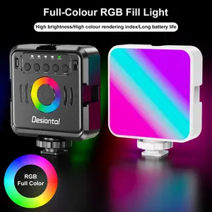 Portable RGB Video Light, LED Camera Lamp, 360 Full Color, Three Lighting Modes, Adjustable Color, Ideal for Vlog Shooting, Video Meetings, Photography