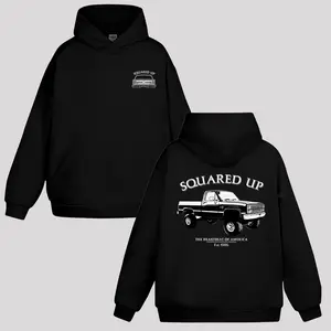 Vintage Vibe 2 Sides Squared Up 1986 Chevy Silverado Men's Cotton Hoodie Old School Chevy Hoodie Gift for Him Truck Sweatshirt Classic Chevy Truck Casual Menswear
