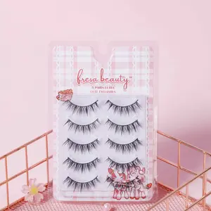 Ahri Black Band Fluffy Manhua Lash Pack Strawberry Eyelashes