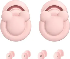 Ear Plugs for Sleeping Noise Reduction, Hearing Protection Ear Plugs for Sleep, snoring, Study, Super Soft with 8 Ear Tips in XS/S/M/L (Light Pink, One Size)