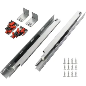 6 Pairs of 18 Inch Undermount Soft Close Drawer Slides Full Extension Concealed Drawer Rails with Mounting Screws, Locking Device and Brackets