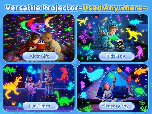OneFire Night Light for Kids ball 93 Lighting+3 Films Kids Night Light Projector,Remote+Dimmable Star Projector dinosaur toys 360° Ceiling Stars Glow in The Dark Stars
