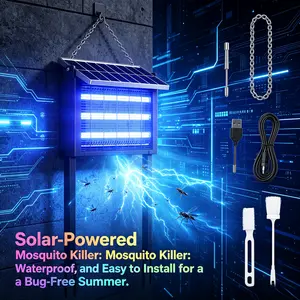 Solar-Powered Mosquito Killer Lamp, Waterproof Outdoor Bug Zapper, Electric Insect Trap for Garden, Patio, Yard