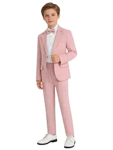 Boys 3 Piece Formal Party Suit, Blazer, Trousers, Bow Tie, Premium Feel & Hardwearing, Centerpiece for Festivals, No Shirt Included--21706