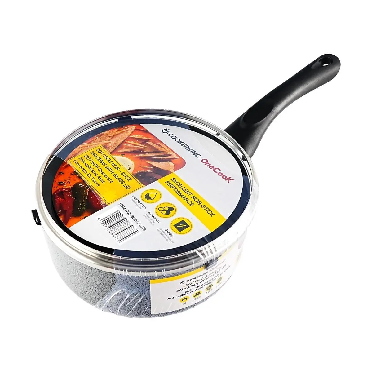 COOKER KING X WANGCHU Nonstick Milk Pot, 18cm 1.89L Mini Saucepan for Boiling Milk & Porridge, Small Cooking Pot