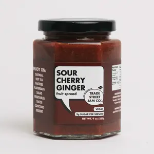 Sour Cherry Ginger Jam - Low Sugar, Natural, Fruity