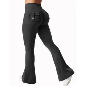Aura13 Sculpt Onyx Black Flare Leggings – High-Waist Stretch Yoga Pants for Women