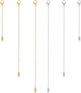 6 count  and  Plated Necklace Extenders for Necklaces, 2", 4", 6" Delicate Necklace Extender Chain Set for Women  Making