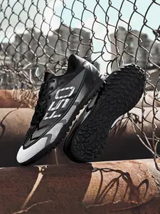 Breathable Men's Football Shoes TF Nails Outdoor Sports Sneakers, Super Grip, Effective Ankle Protection, Comfortable Soccer Cleats