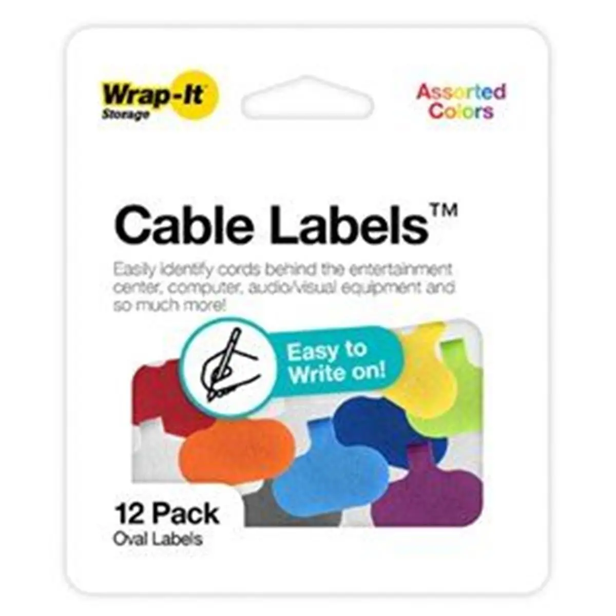 212 MAIN Hook & Loop Adjustable Cable Clamp Labels, Assorted Sizes, Reusable Office Stationery for Computer & Office Equipment Organization