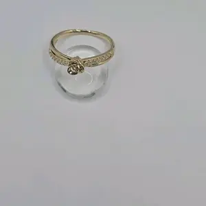Ring beautiful infinity style  with Rose and clear stones GOLD-PLATED sizes available 6.7 8.9.